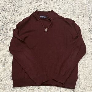 Roundtree & Yorke Men's Maroon Zip-Up Sweater